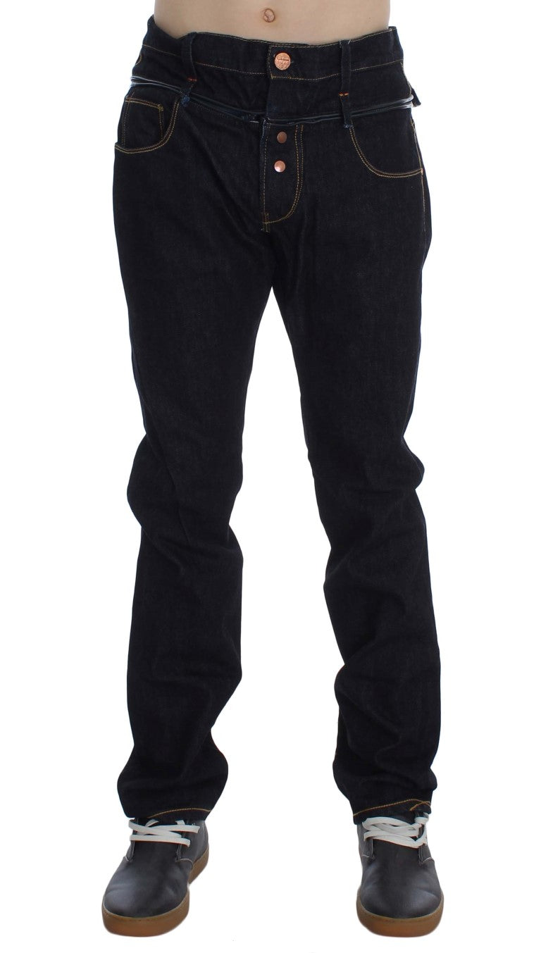 Acht Blue Cotton Regular Straight Fit Jeans | Regal Royce