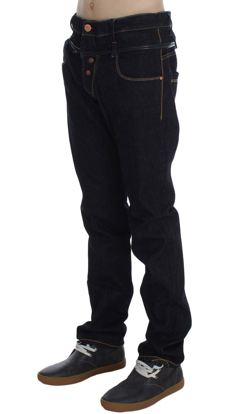 Acht Blue Cotton Regular Straight Fit Jeans | Regal Royce
