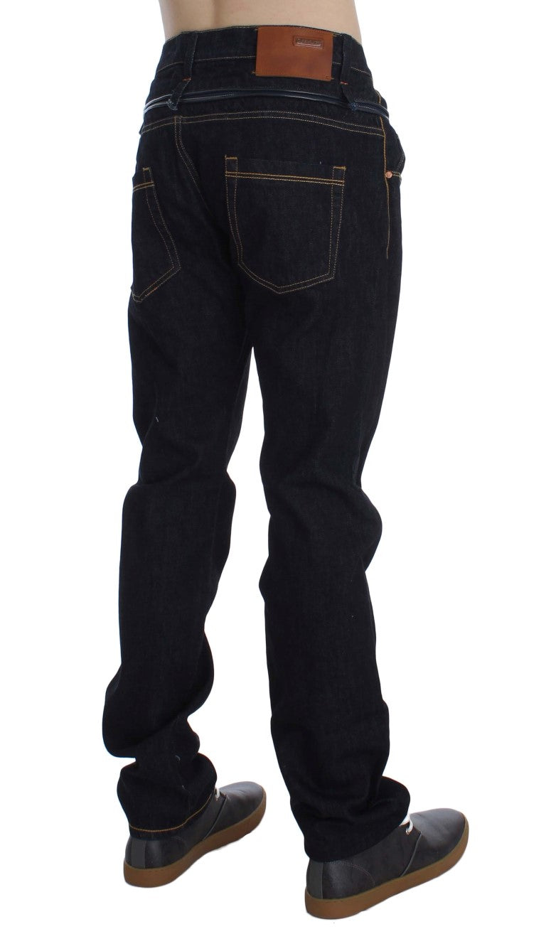 Acht Blue Cotton Regular Straight Fit Jeans | Regal Royce