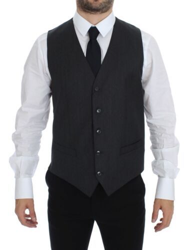 Dolce & Gabbana Gray Wool Formal Dress Vest Gilet Weste | Regal Royce