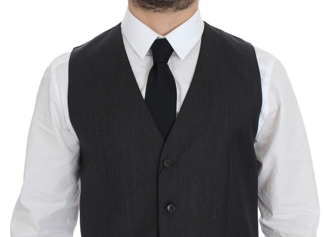 Dolce & Gabbana Gray Wool Formal Dress Vest Gilet Weste | Regal Royce