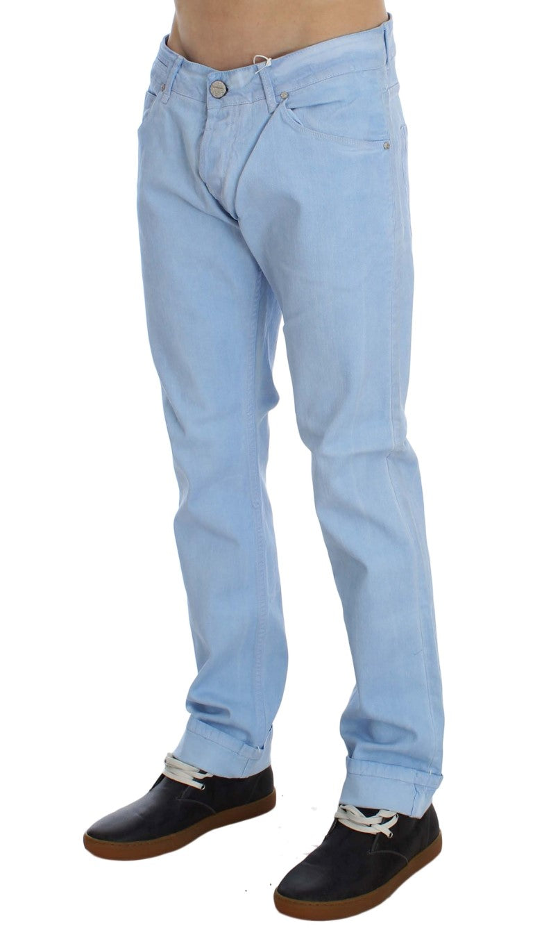 Acht Blue Cotton Stretch Low Waist Fit Jeans | Regal Royce