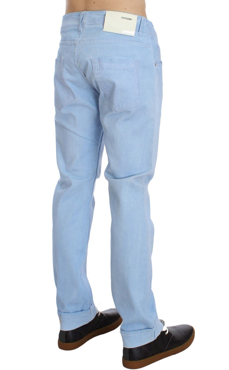 Acht Blue Cotton Stretch Low Waist Fit Jeans | Regal Royce