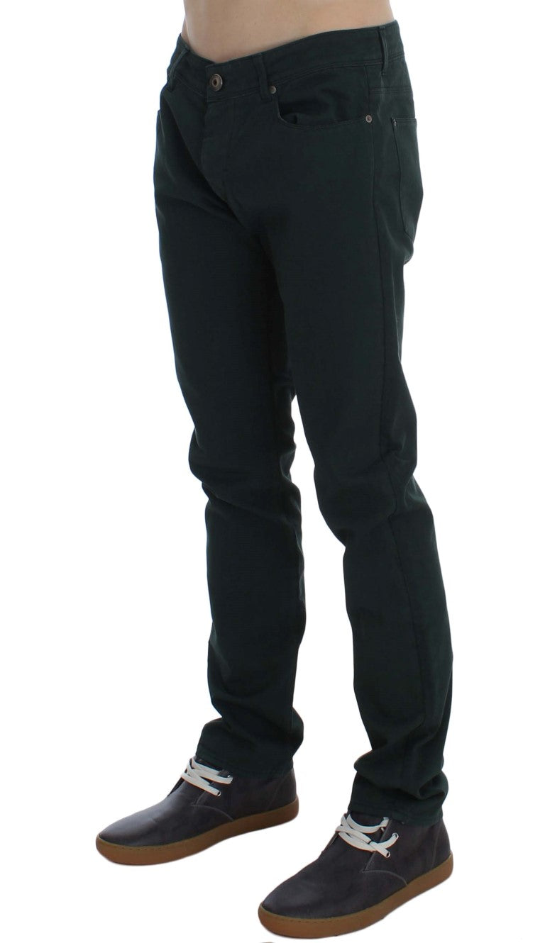 Ermanno Scervino Green Cotton Denim Stretch Straight Fit Jeans | Regal Royce