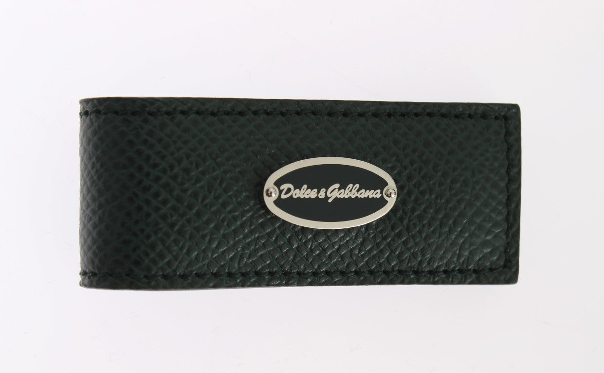 Dolce & Gabbana Green Leather Magnet Money Clip | Regal Royce