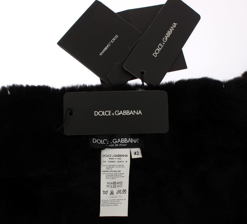 Dolce & Gabbana Silver Sequined Floral Weasel Fur Shoulder Scarf Wrap | Regal Royce
