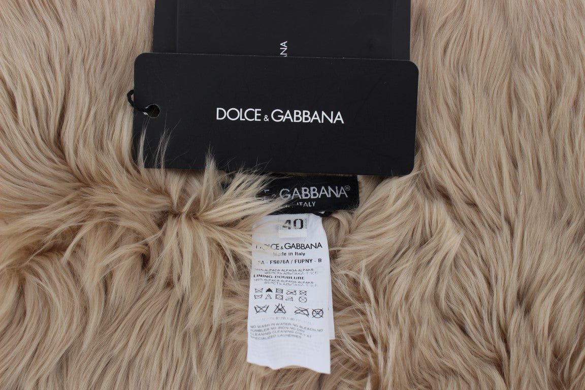 Dolce & Gabbana Beige Alpaca Collar Scarf | Regal Royce