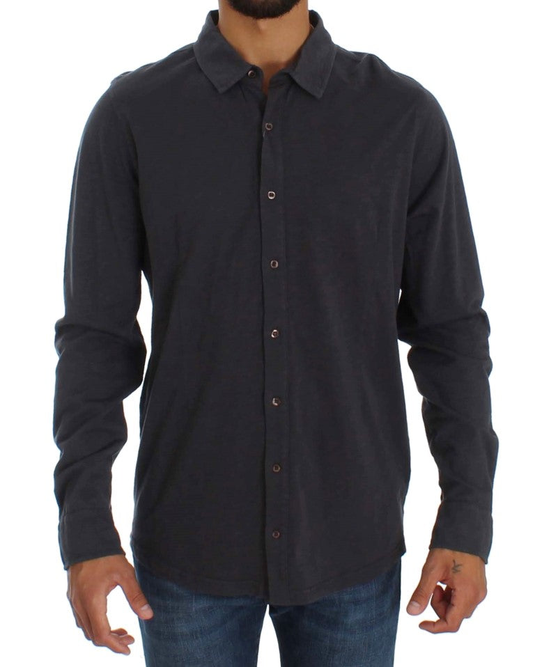 Alpha Massimo Rebecchi Gray Cotton Button Down Casual Shirt | Regal Royce