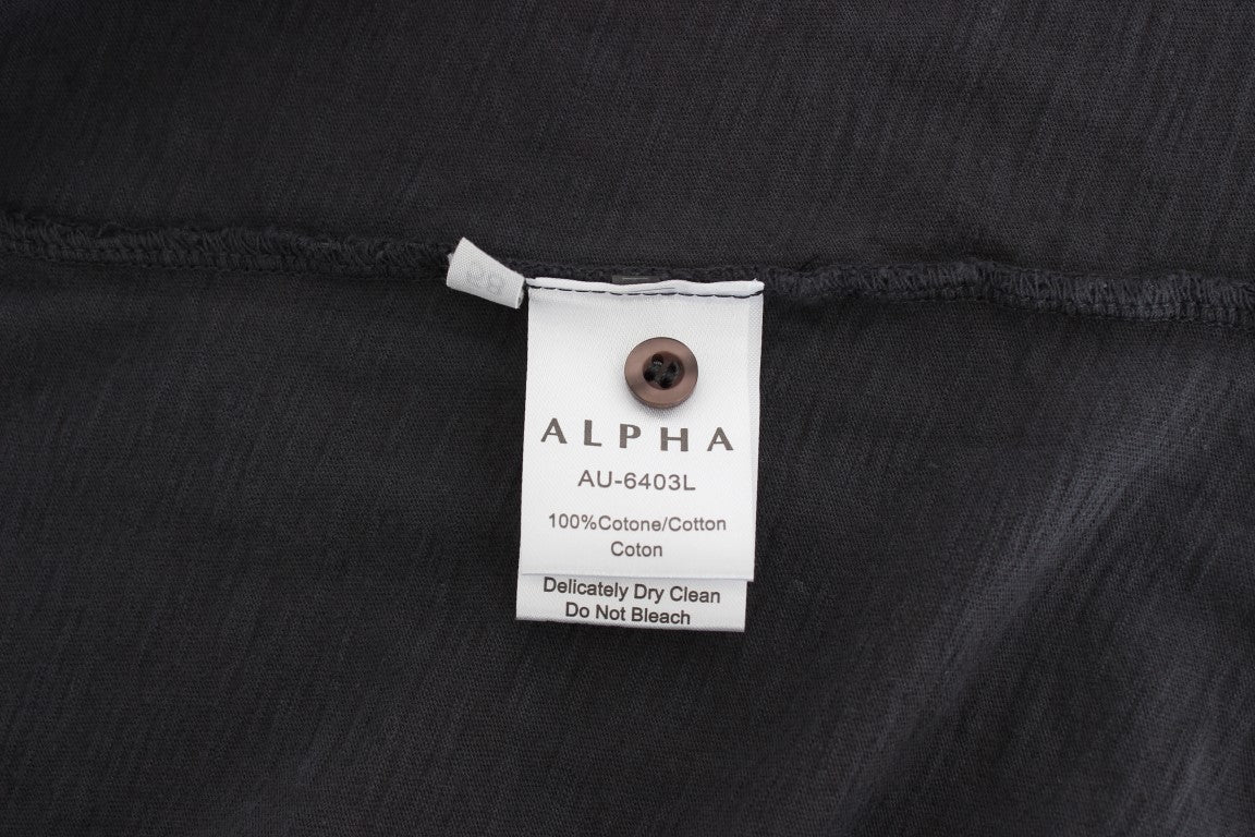 Alpha Massimo Rebecchi Gray Cotton Button Down Casual Shirt | Regal Royce