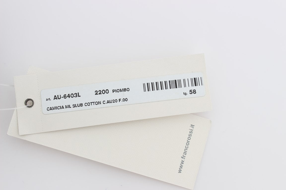 Alpha Massimo Rebecchi Gray Cotton Button Down Casual Shirt | Regal Royce