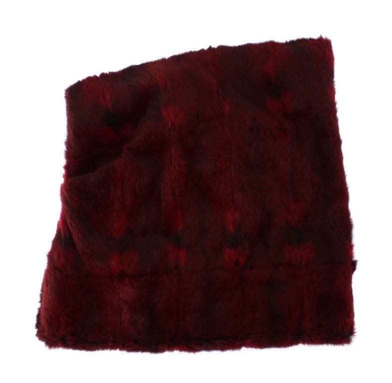 Dolce & Gabbana Bordeaux Hamster Fur Crochet Hood Scarf Hat | Regal Royce