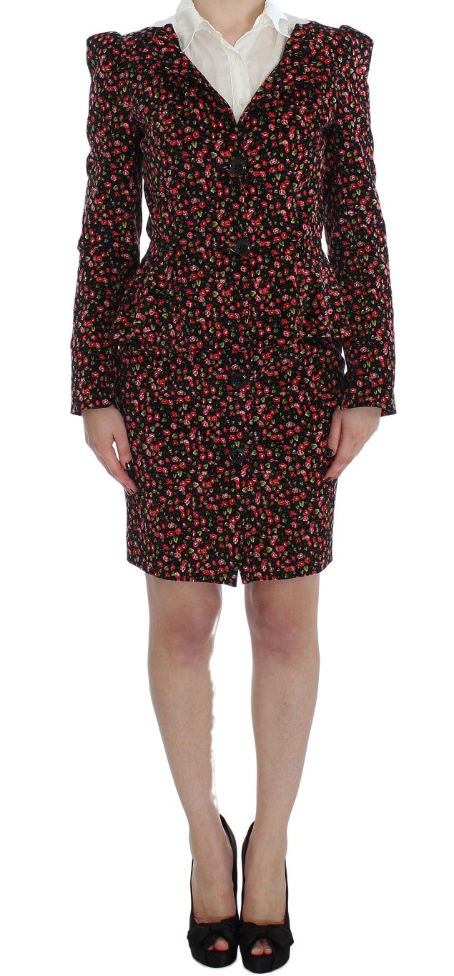 BENCIVENGA Black Multicolor Floral Suit | Regal Royce