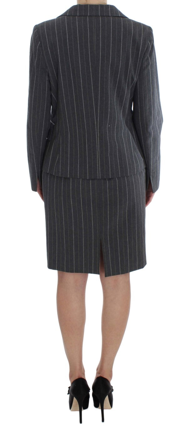 BENCIVENGA Gray Stretch Suit Sheath Dress & Blazer Set | Regal Royce