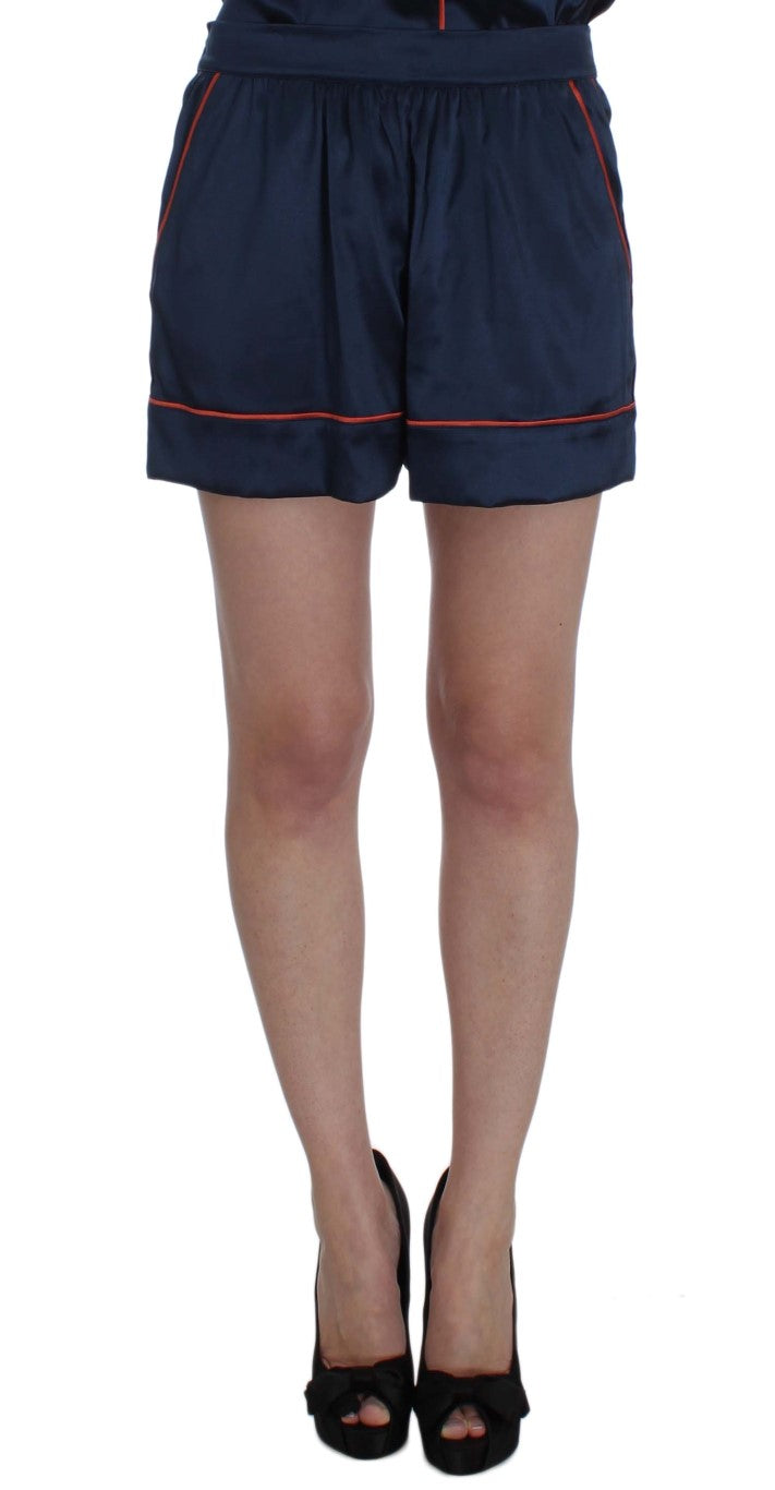 Dolce & Gabbana Blue Silk Stretch Sleepwear Shorts | Regal Royce
