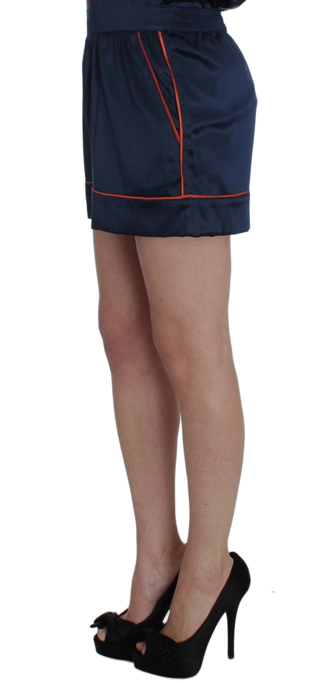 Dolce & Gabbana Blue Silk Stretch Sleepwear Shorts | Regal Royce