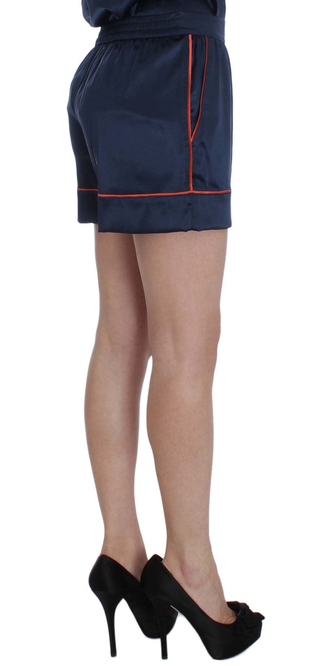 Dolce & Gabbana Blue Silk Stretch Sleepwear Shorts | Regal Royce
