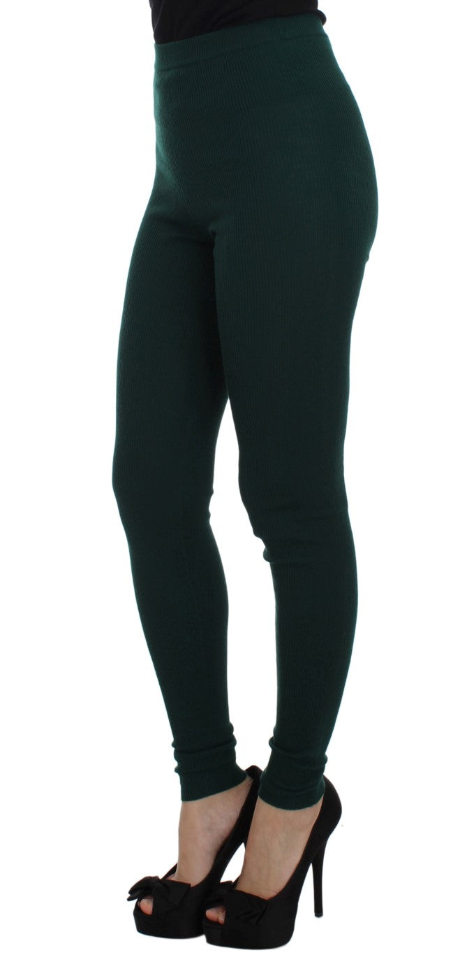 Dolce & Gabbana Green Cashmere Stretch Tights Pants | Regal Royce