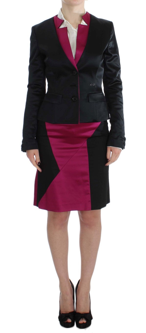 Exte Black Pink Two Piece Suit Skirt & Blazer | Regal Royce