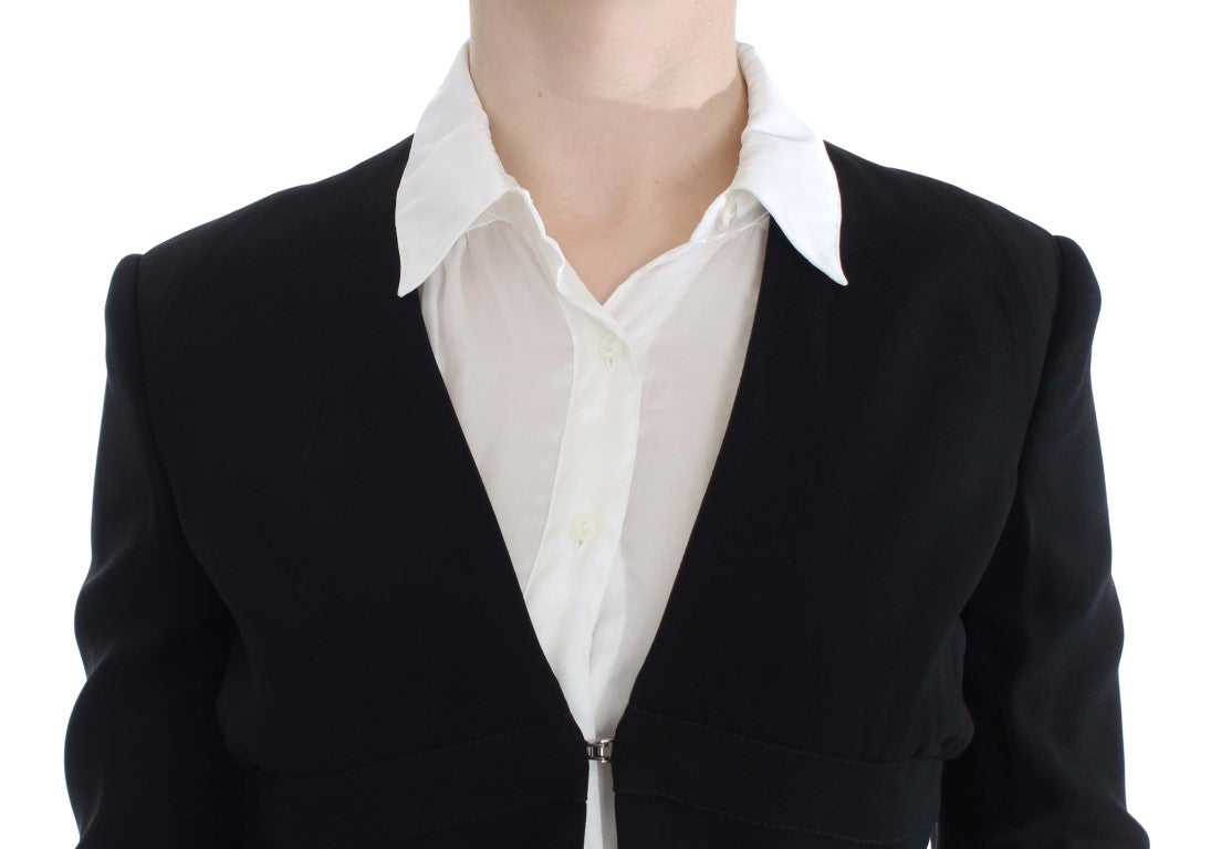 Exte Black Blue Two Piece Suit Skirt & Blazer | Regal Royce