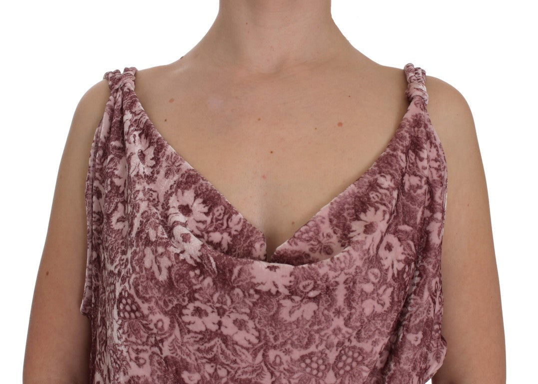 Exte Pink Floral Print Viscose Silk Blouse Top | Regal Royce
