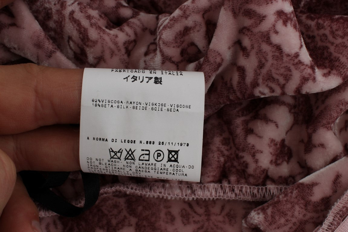 Exte Pink Floral Print Viscose Silk Blouse Top | Regal Royce