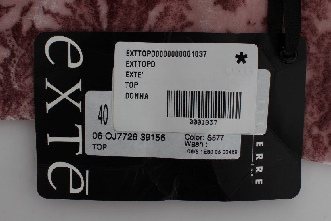 Exte Pink Floral Print Viscose Silk Blouse Top | Regal Royce