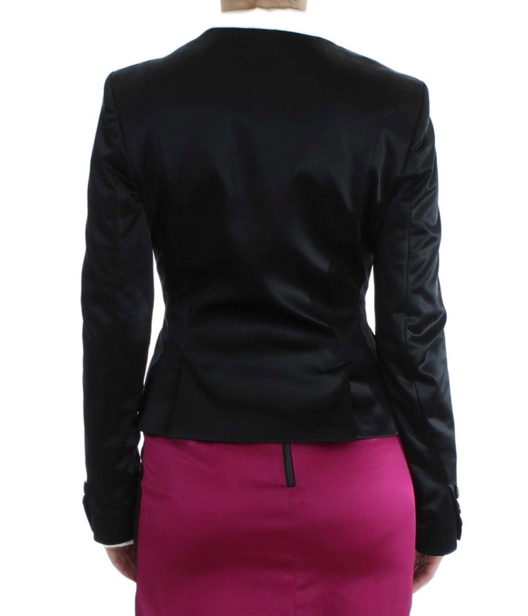 Exte Black Pink Stretch Blazer Jacket | Regal Royce