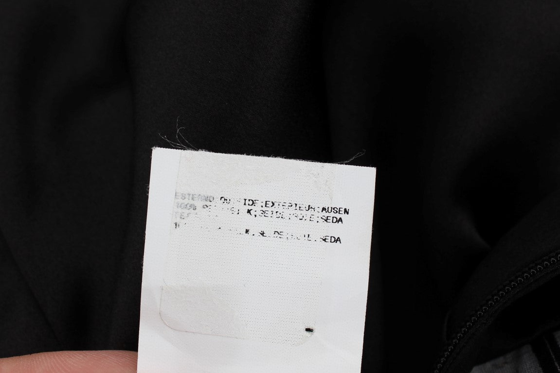 Karl Lagerfeld Gray Black Silk Blouse Top | Regal Royce