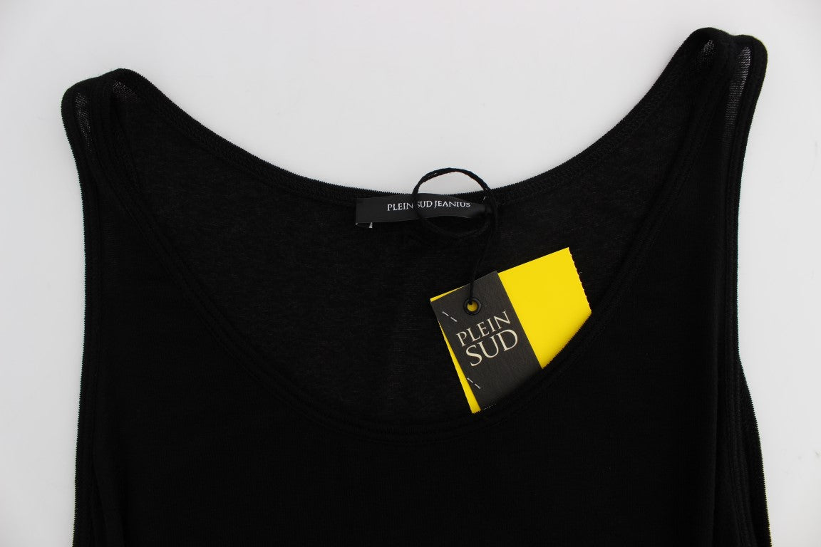 PLEIN SUD Black Stretch Sleeveless Blouse | Regal Royce