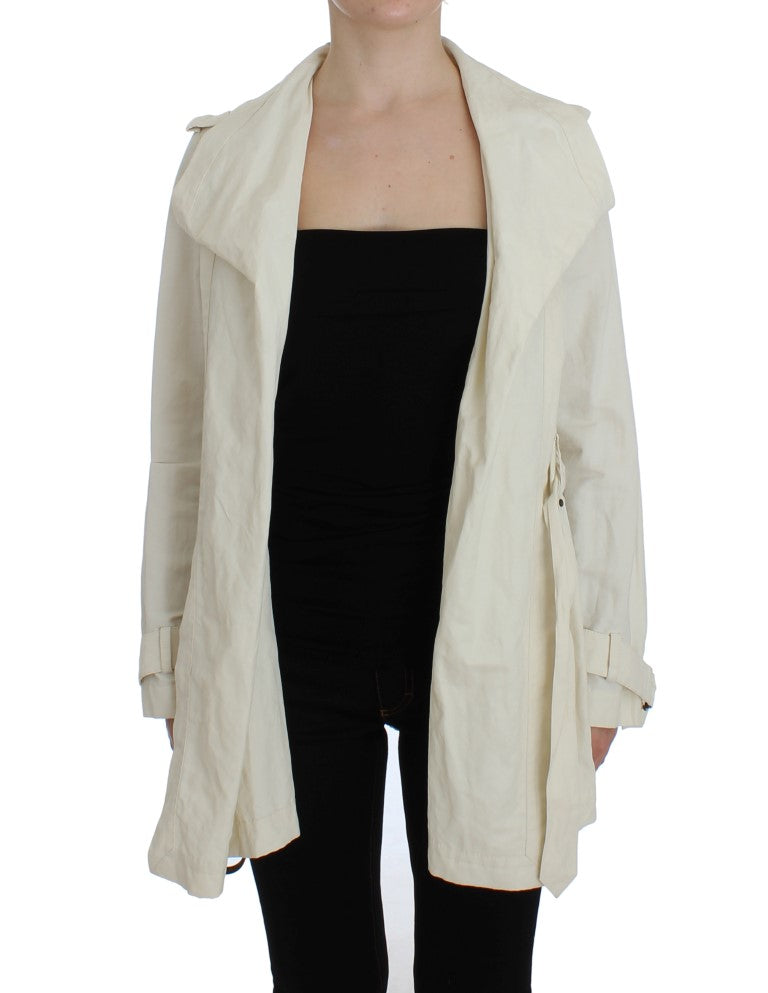 PLEIN SUD White Trench Coat Jacket | Regal Royce