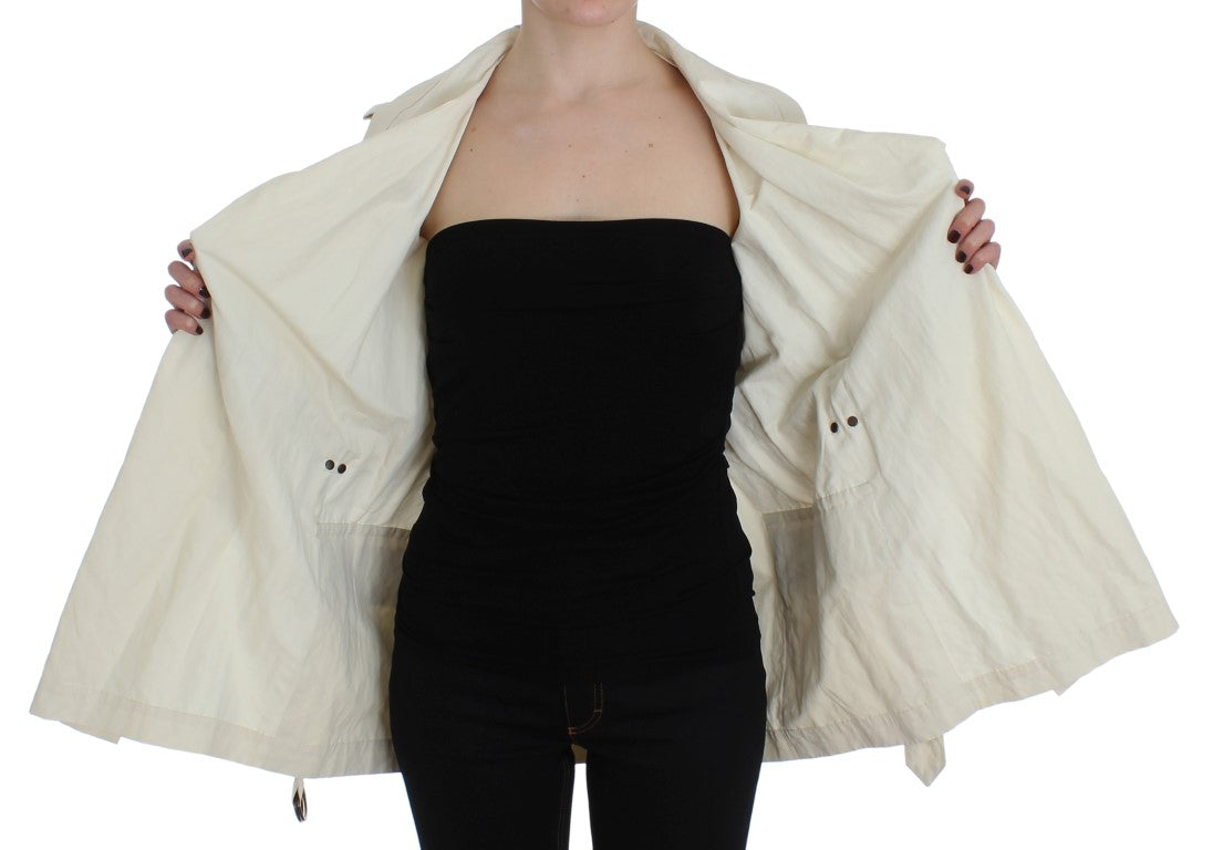 PLEIN SUD White Trench Coat Jacket | Regal Royce