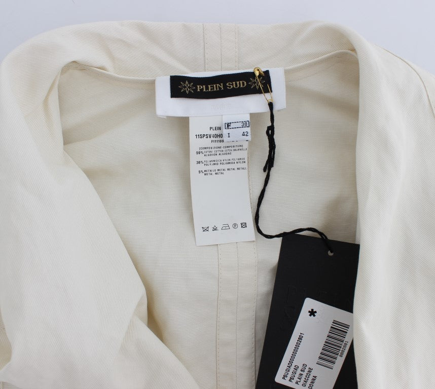 PLEIN SUD White Trench Coat Jacket | Regal Royce