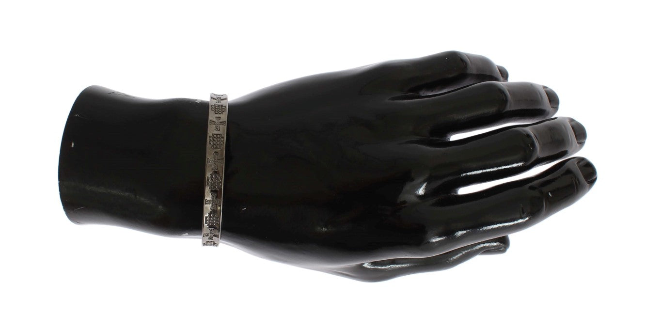 Nialaya Gray Rhodium 925 Silver Bangle Bracelet | Regal Royce