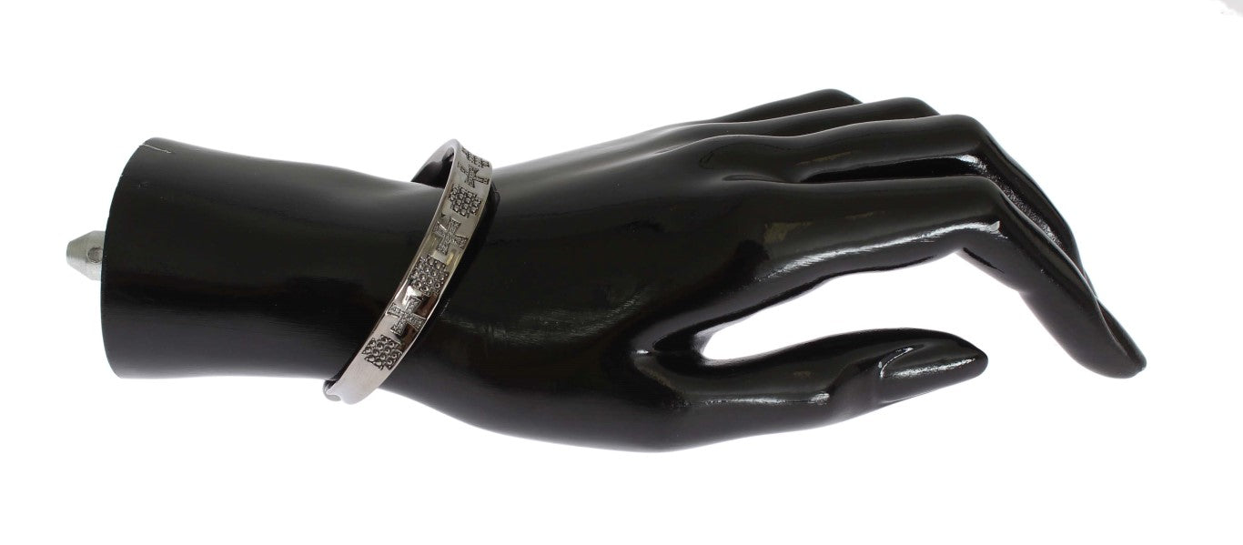 Nialaya Gray Rhodium 925 Silver Bangle Bracelet | Regal Royce