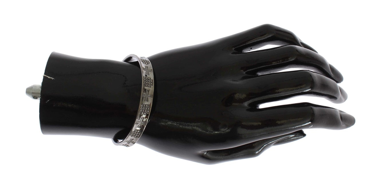 Nialaya Gray Rhodium 925 Silver Bangle Bracelet | Regal Royce