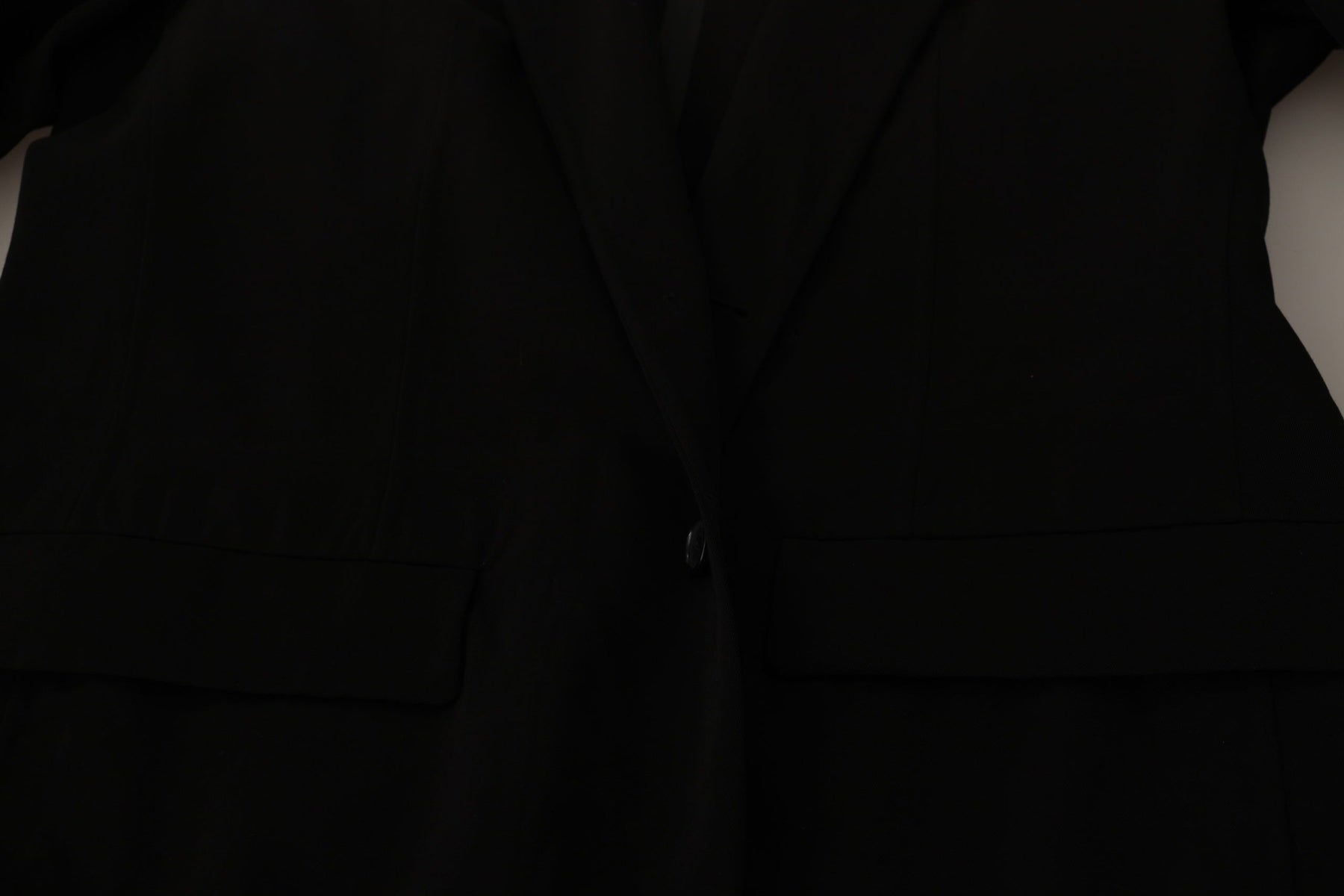 Dolce & Gabbana Black Wool Single Breasted Coat Blazer | Regal Royce