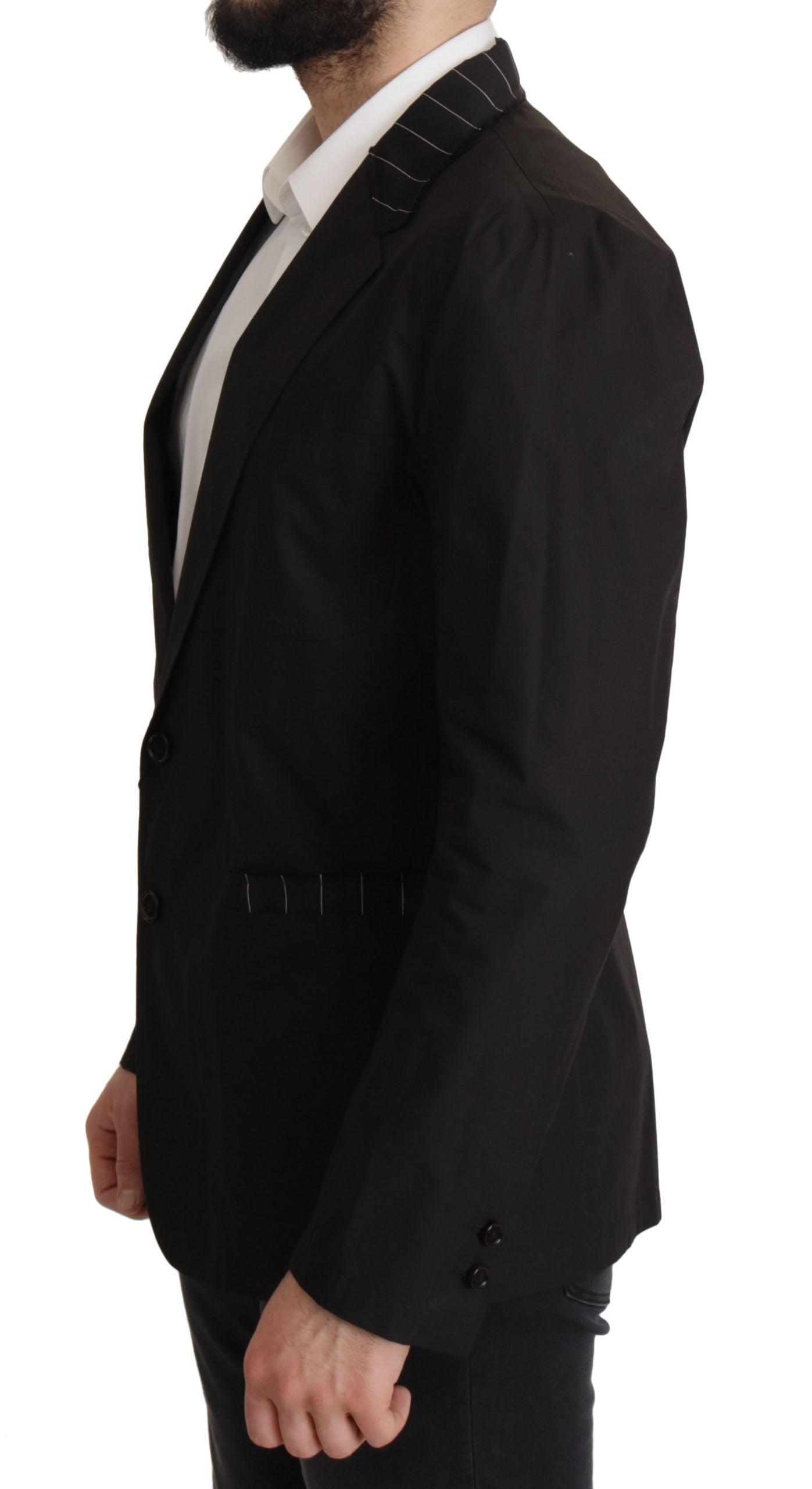 Dolce & Gabbana Black Cotton Single Breasted Blazer Jacket | Regal Royce