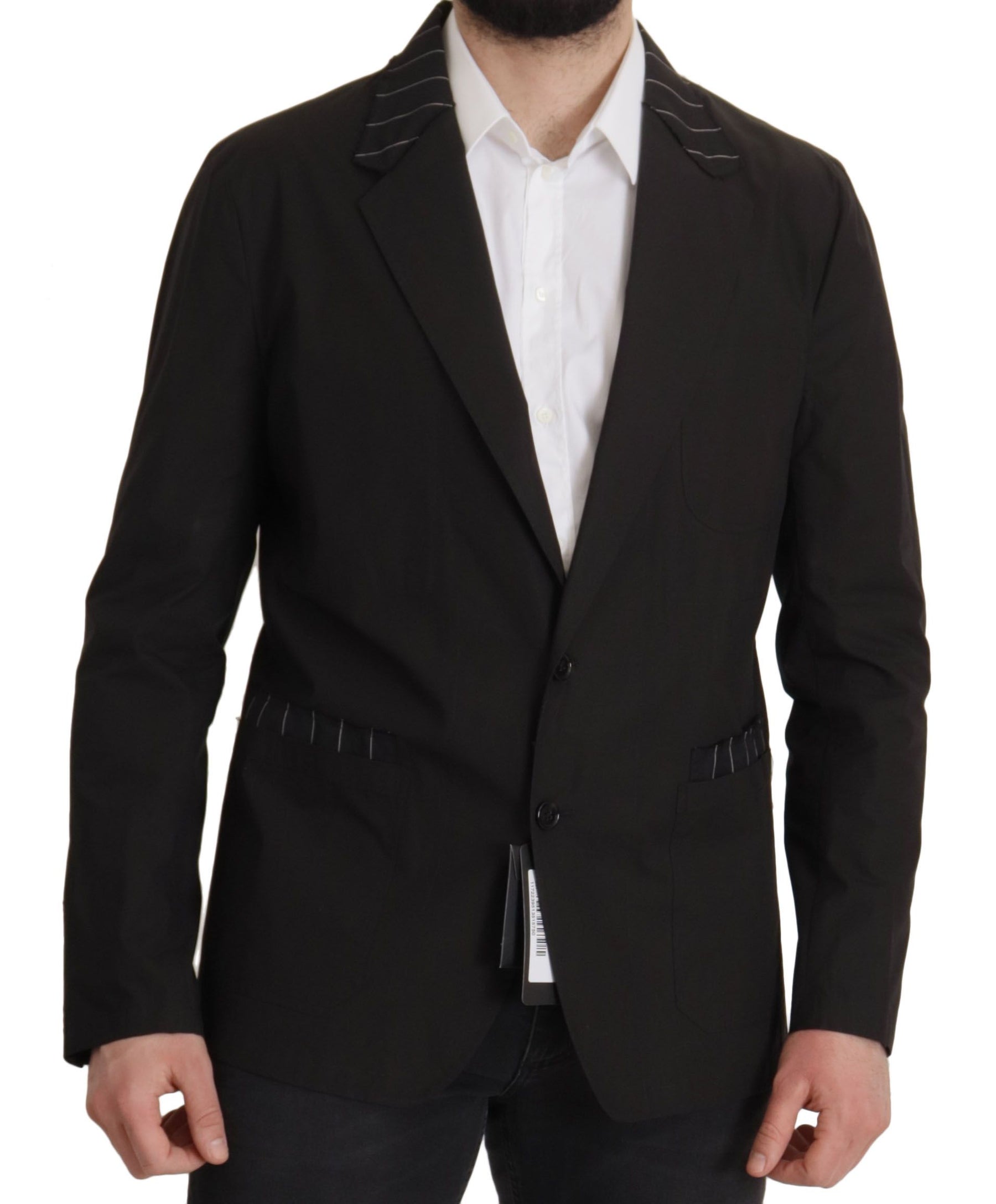 Dolce & Gabbana Black Cotton Single Breasted Blazer Jacket | Regal Royce