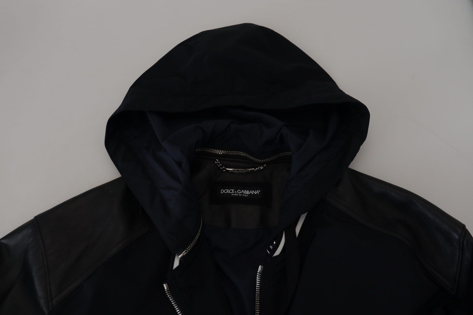 Dolce & Gabbana Black Polyester Hooded Blouson Coat Jacket | Regal Royce