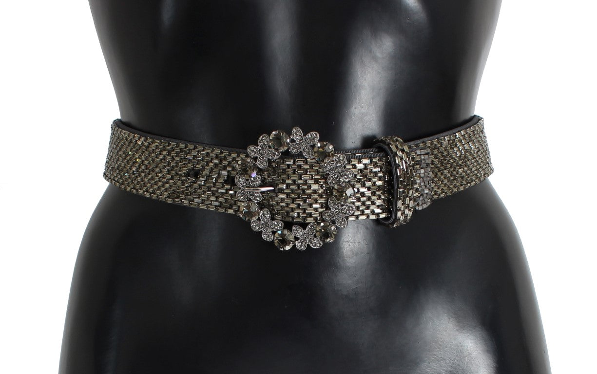Dolce & Gabbana Crystal Buckle Sequined Waist Belt | Regal Royce
