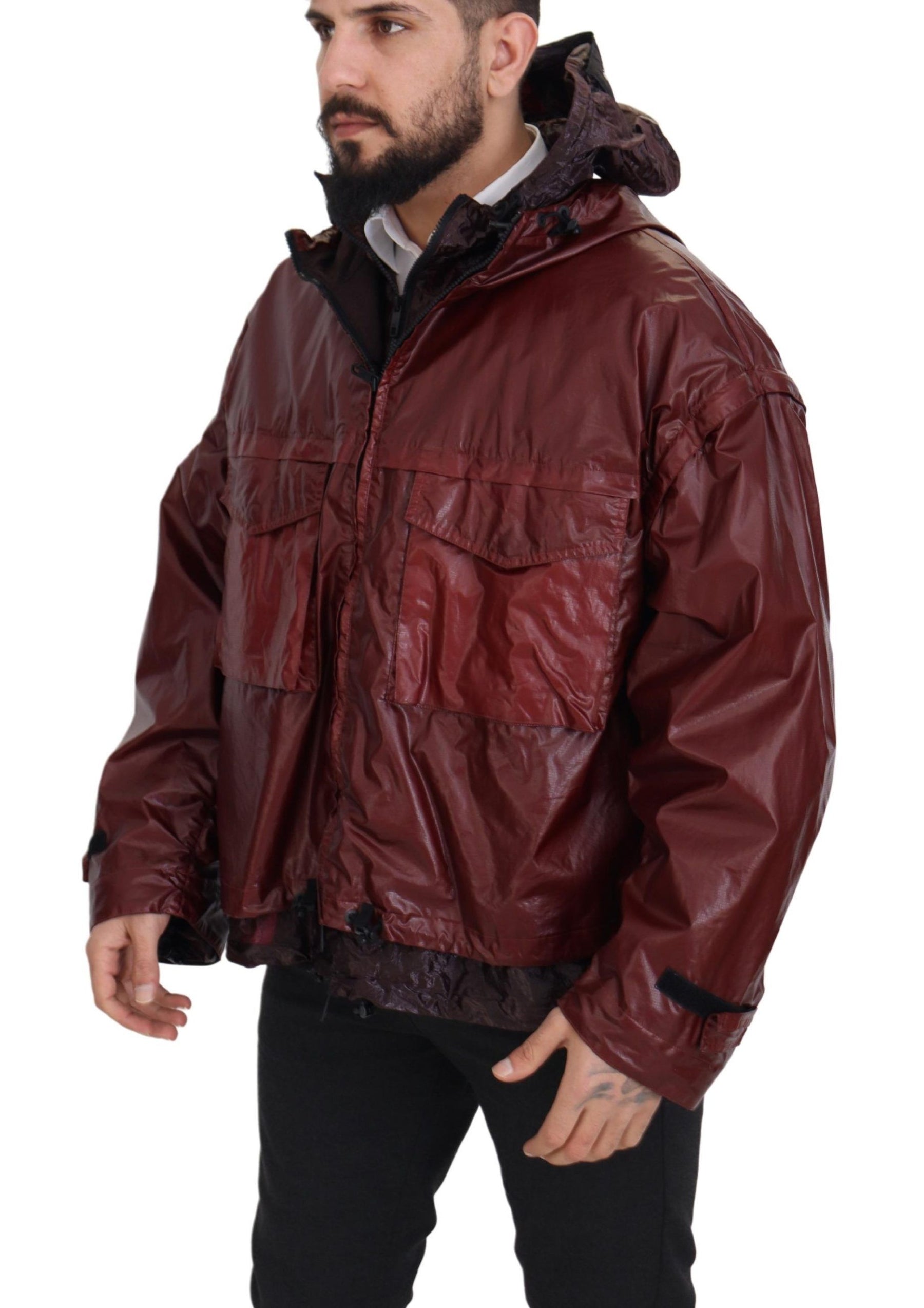 Dolce & Gabbana Bordeaux Cotton Hooded Full Zip Jacket | Regal Royce