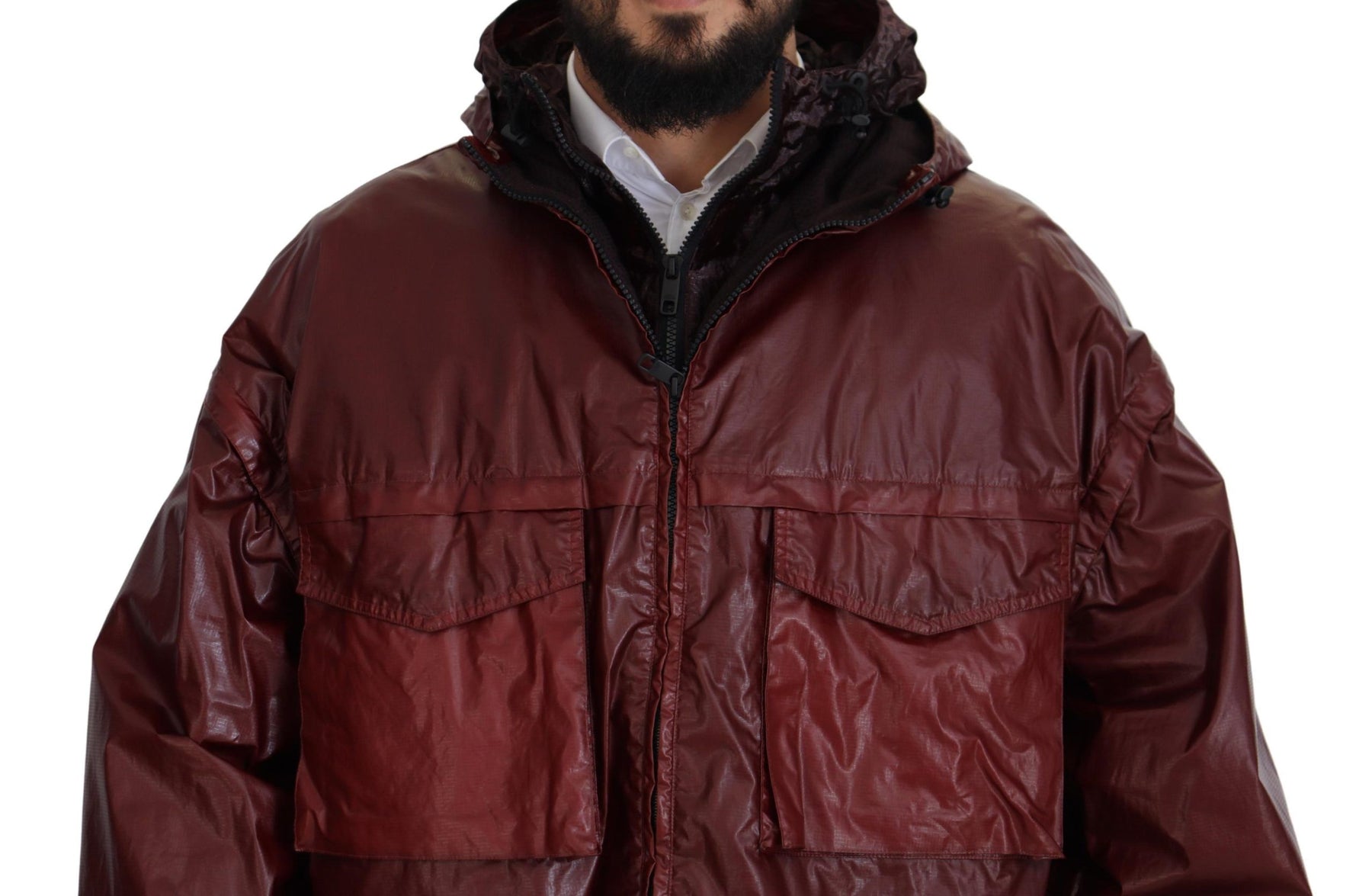 Dolce & Gabbana Bordeaux Cotton Hooded Full Zip Jacket | Regal Royce