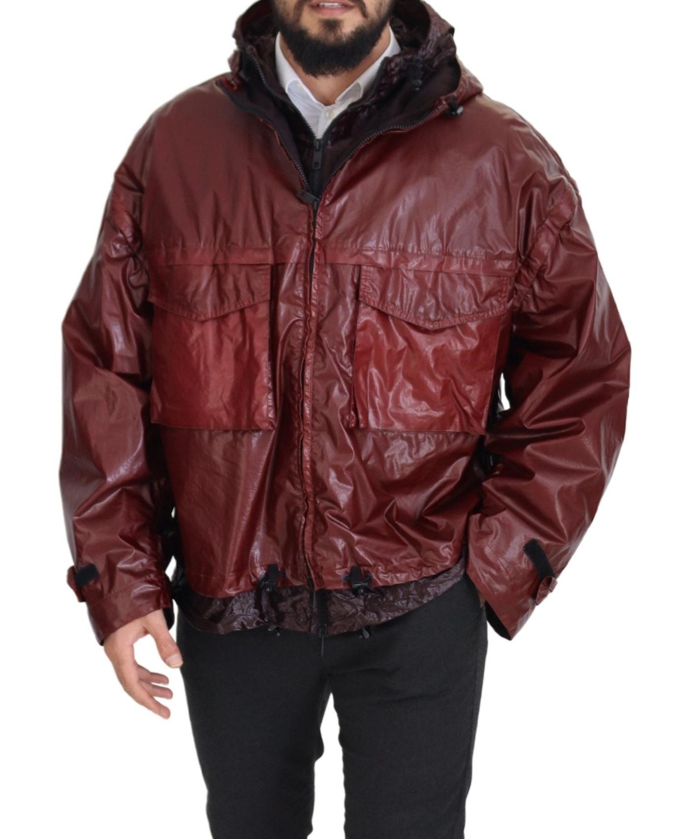 Dolce & Gabbana Bordeaux Cotton Hooded Full Zip Jacket | Regal Royce