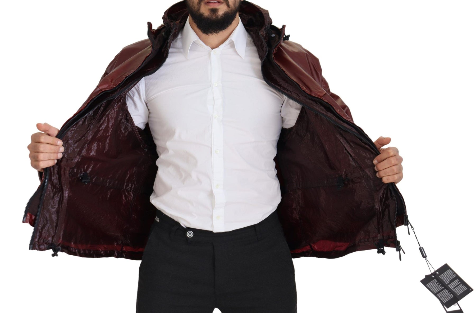 Dolce & Gabbana Bordeaux Cotton Hooded Full Zip Jacket | Regal Royce