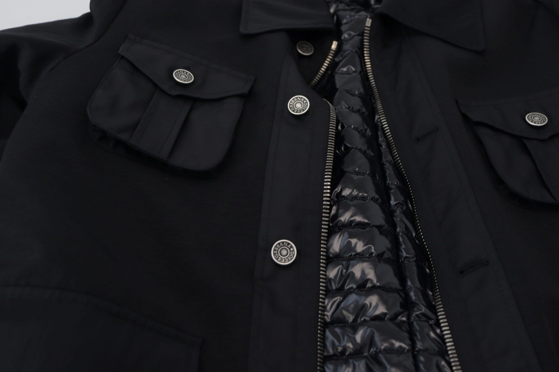 Dolce & Gabbana Black Wool Collared Full Zip Jacket | Regal Royce