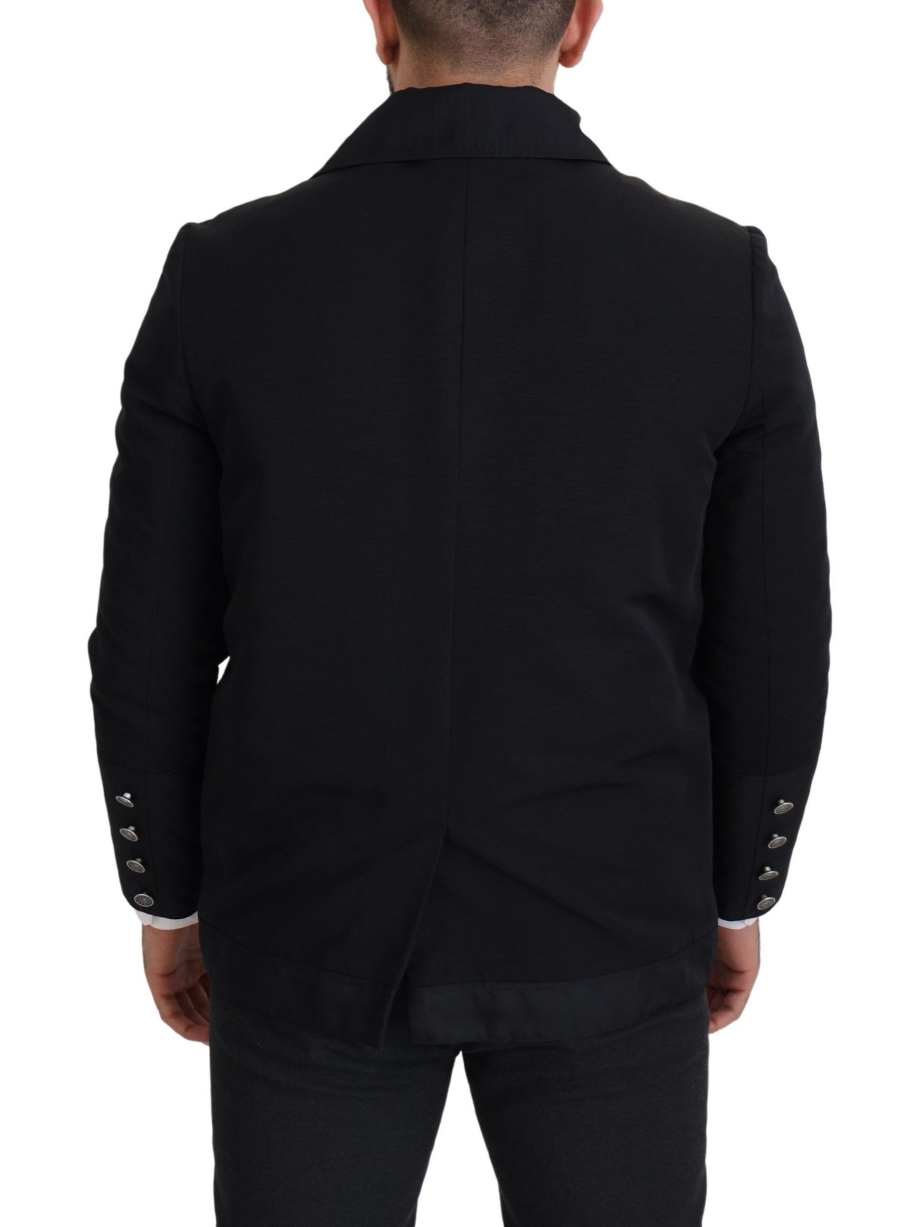 Dolce & Gabbana Black Wool Collared Full Zip Jacket | Regal Royce