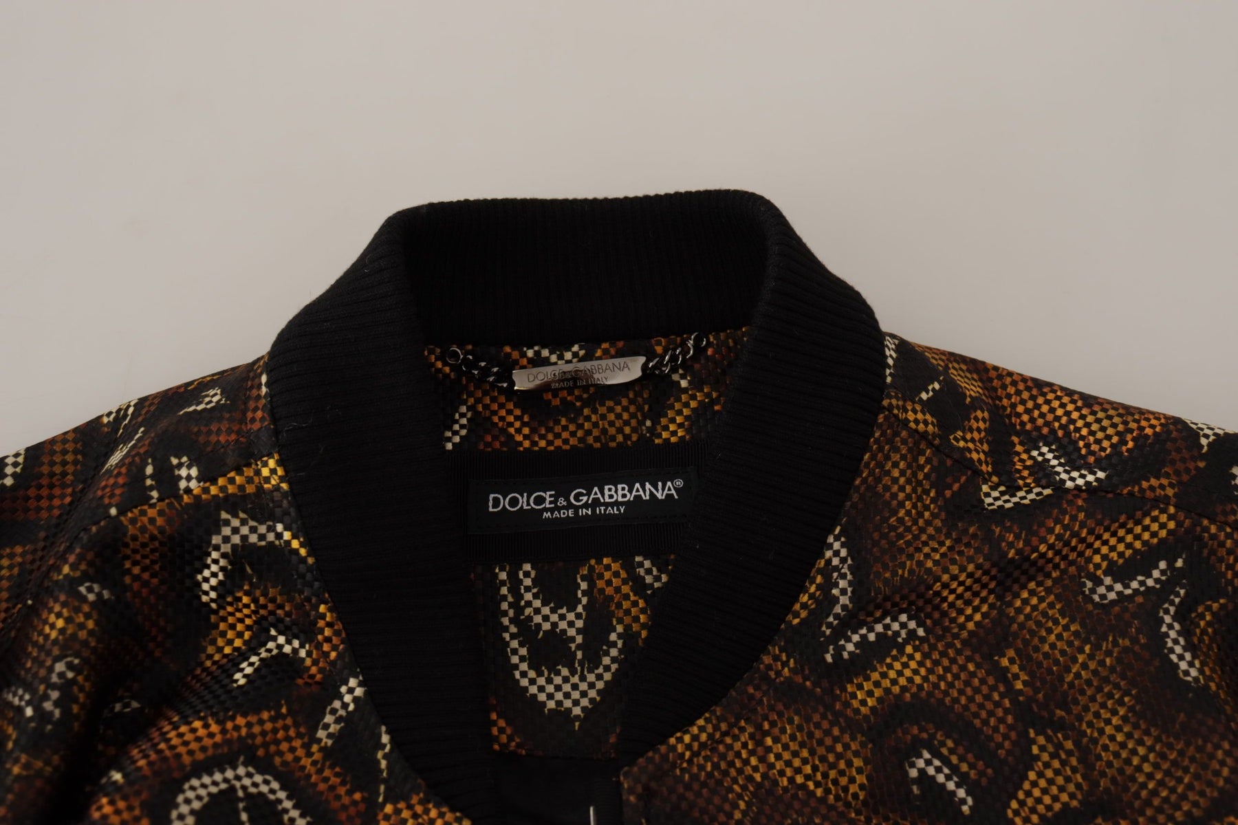 Dolce & Gabbana Brown Feather Full Zip Blouson Jacket | Regal Royce