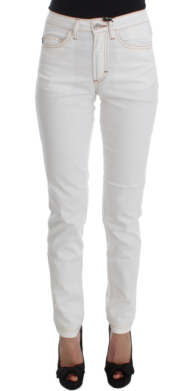 Cavalli White Cotton Blend Slim Fit Jeans | Regal Royce