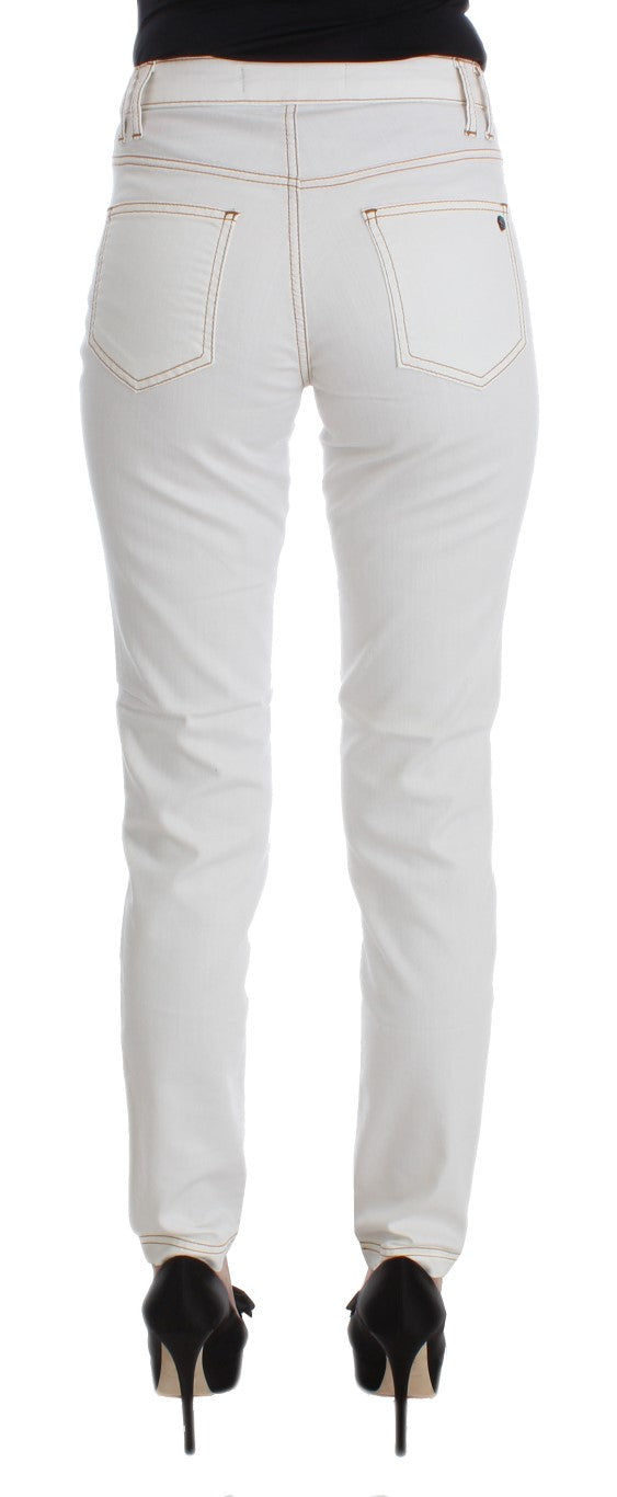 Cavalli White Cotton Blend Slim Fit Jeans | Regal Royce