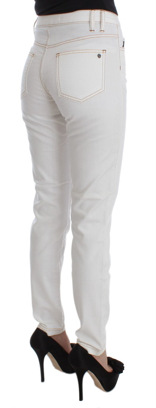 Cavalli White Cotton Blend Slim Fit Jeans | Regal Royce